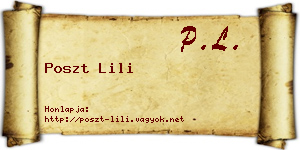 Poszt Lili névjegykártya