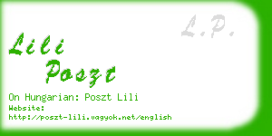 lili poszt business card